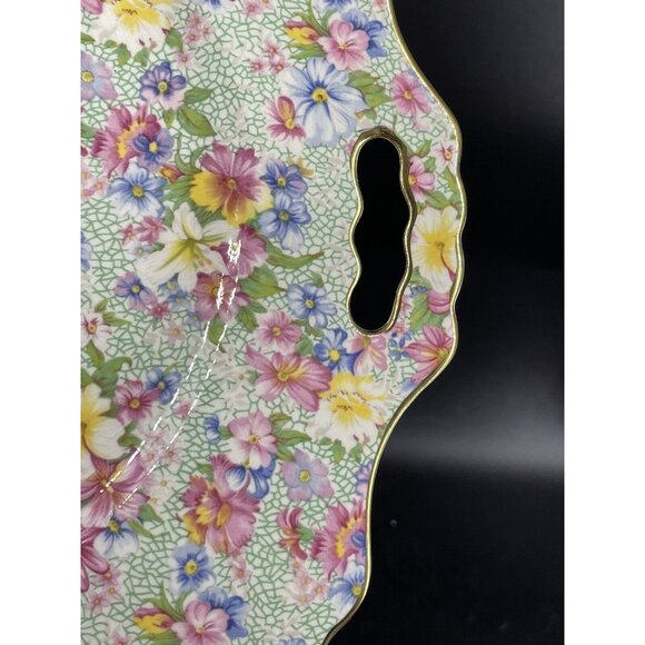 Royal Winton Marion Floral Chintz Square Serving Dish Plate Platter Handles - Picture 5 of 6